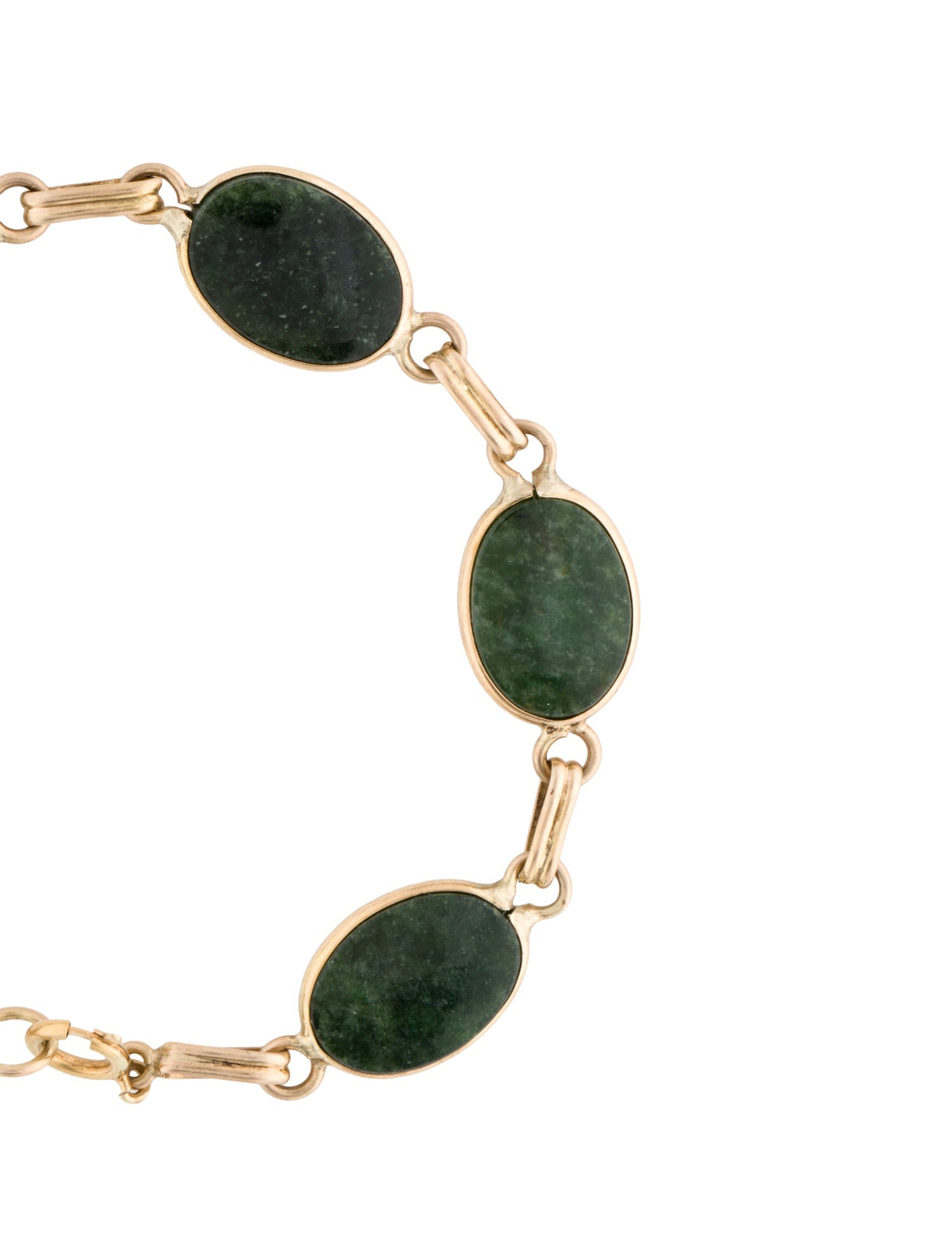 Bracelet 14K Nephrite Station Bracelet